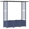 vidaXL Cama Elevada com Treli&ccedil;a e Telhado Cinzento 162,5 x 40 x 136 cm