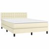 vidaXL Cama box spring c/ colch&atilde;o/LED 140x200cm couro artificial creme