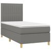 vidaXL Cama box spring c/ colch&atilde;o e LED 90x190 cm tecido cinza-escuro