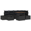 vidaXL Conjunto de Sof&aacute; de Jardim 7 unid. Preto vime PE