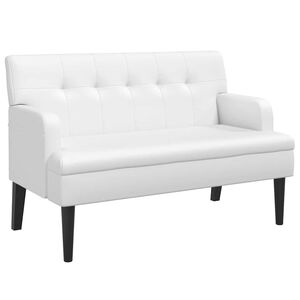 vidaXL Banco com encosto 112x65,5x75 cm couro artificial branco