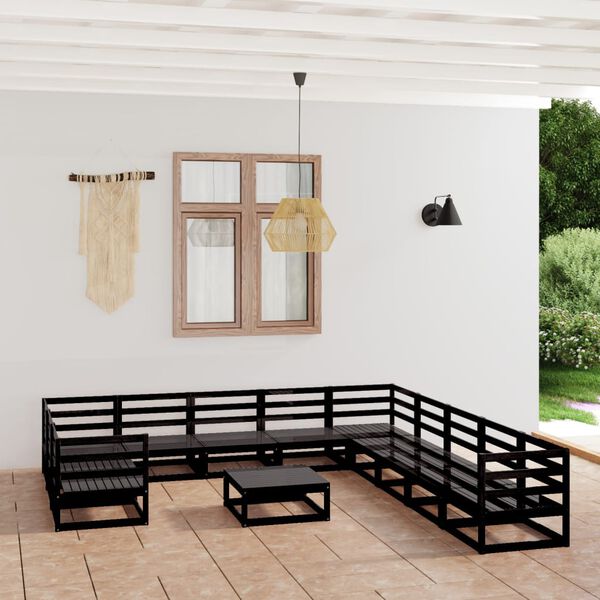 vidaXL 12 pcs conjunto lounge de jardim pinho maciço