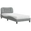 vidaXL Cama com colchão Hvar 80x200 cm tecido cinzento-claro