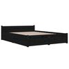 vidaXL Estrutura de cama com gavetas 135x190 cm casal preto