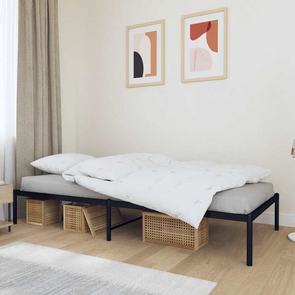 vidaXL Estrutura de cama 90x200 cm metal preto