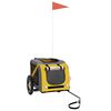 vidaXL Reboque bicicleta p/ animais tecido oxford/ferro amarelo/cinza