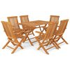 vidaXL 7 pcs conjunto de jantar para jardim madeira de teca maci&ccedil;a