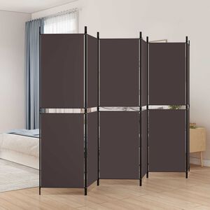 vidaXL Biombo/divis&oacute;ria com 6 pain&eacute;is 300x180 cm tecido castanho