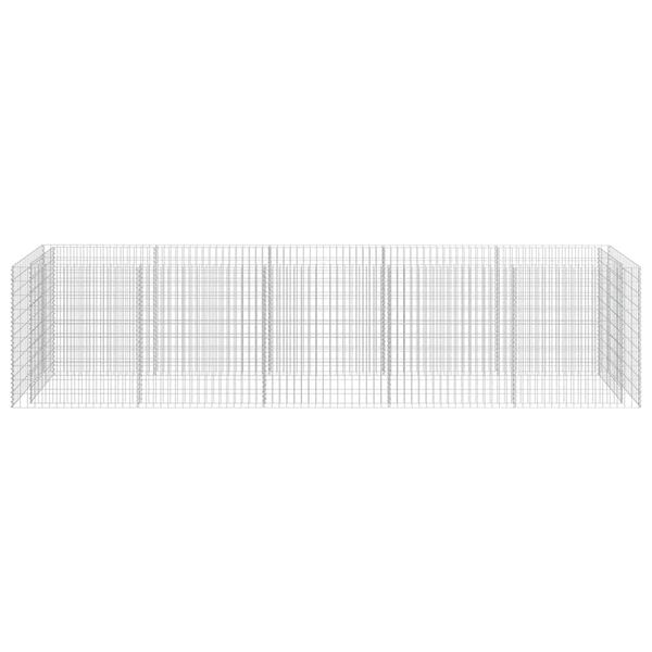 vidaXL Canteiro elevado/cesto gabi&atilde;o 450x90x100 cm a&ccedil;o galvanizado