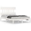 vidaXL Estrutura de cama king 150x200 cm madeira maci&ccedil;a branco