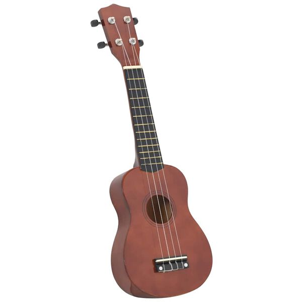 vidaXL Conjunto ukulele soprano infantil c/ saco madeira clara 23"