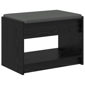 vidaXL Banco de Hall Carvalho Preto 63 x 38 x 45 cm