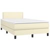 vidaXL Cama box spring c/ colch&atilde;o/LED 120x200cm couro artificial creme