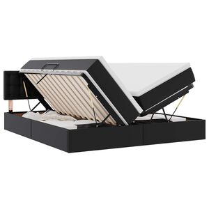 vidaXL Cama com Armazenamento Preto 180 x 200 cm Couro Sint&eacute;tico