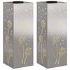 vidaXL Luz Solar LED de Caminho 2 pcs Prateado A&ccedil;o inoxid&aacute;vel