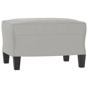 vidaXL Apoio de p&eacute;s tecido de microfibra 60x50x41 cinza-claro
