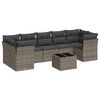 vidaXL 8 pcs conjunto sof&aacute;s de jardim c/ almofad&otilde;es vime PE cinzento