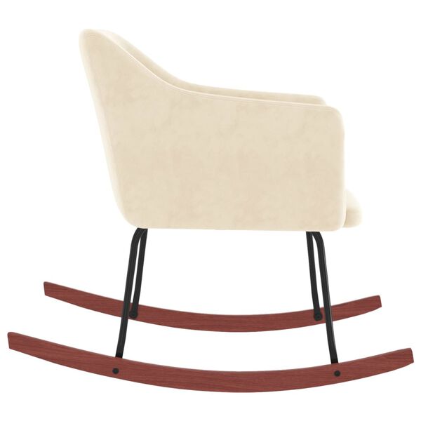 vidaXL Cadeira de baloi&ccedil;o veludo cor creme