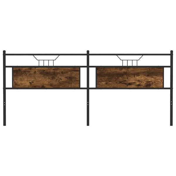 vidaXL Cabeceira de cama 193 cm derivados madeira/a&ccedil;o carvalho fumado