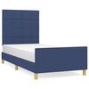 vidaXL Estrutura de cama sem colch&atilde;o 100x200 cm tecido azul