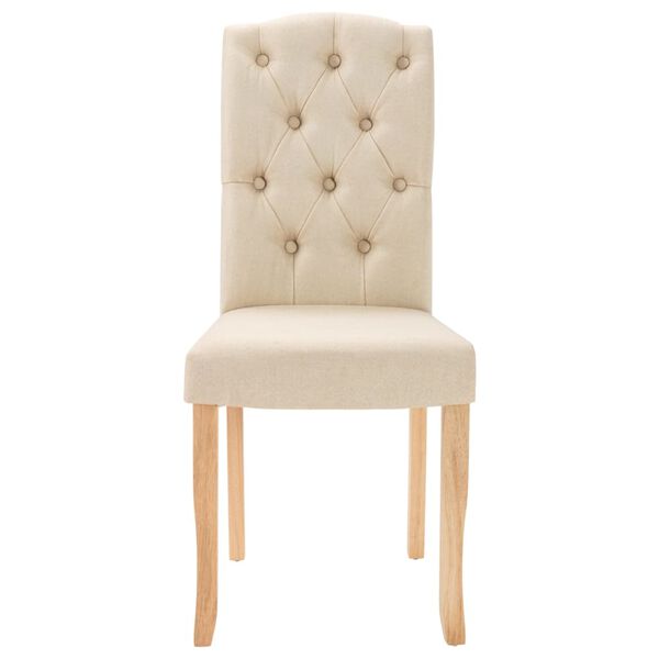 vidaXL Cadeiras de jantar 4 pcs tecido cor creme