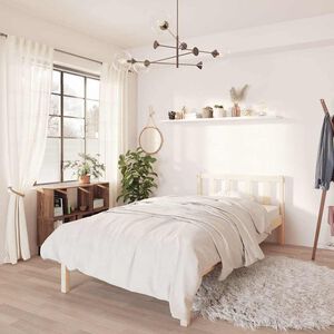 vidaXL Estrutura de cama pequena solteiro 75x190 cm pinho maci&ccedil;o