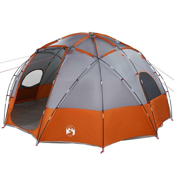 vidaXL Barraca de Camping Cinzento e laranja 475 x 475 x 235 cm