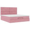 vidaXL Estrutura de cama otomana com colch&otilde;es 160x200 cm veludo rosa