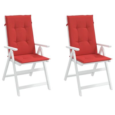 vidaXL Almofadões para cadeiras altas de jardim 2 pcs tecido vermelho