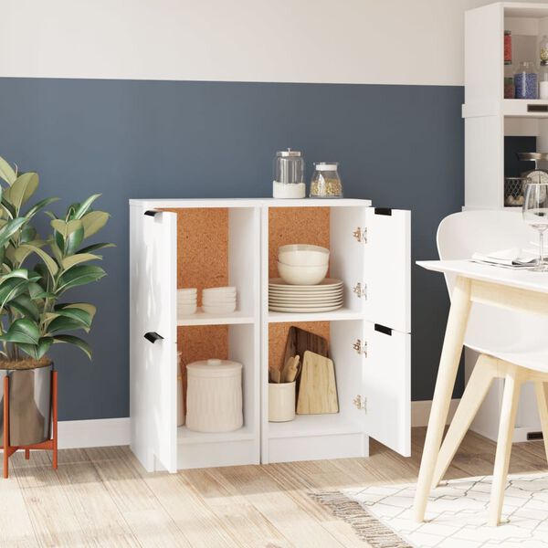 vidaXL Aparadores 2 pcs 30x30x70 cm madeira processada branco