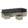 vidaXL Conjunto de Sof&aacute; de Jardim 8 unid. Cinzento-claro vime PE