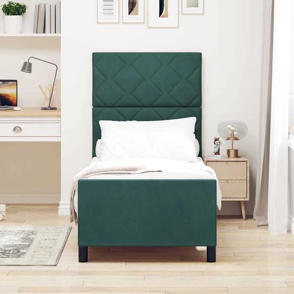vidaXL Cama Box com cabeceira Verde Escuro 80 x 200 cm Veludo