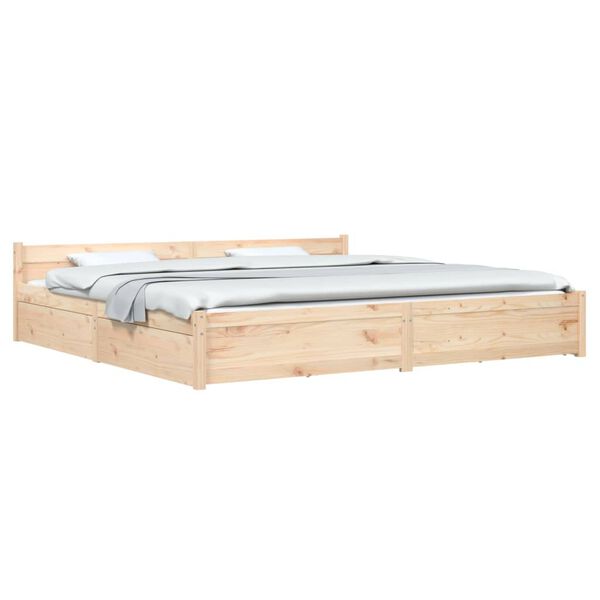vidaXL Estrutura de cama c/ gavetas 180x200 cm tamanho Super King