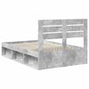 vidaXL Estrutura da Cama com cabeceira Cinza Concreto 135 x 190 cm