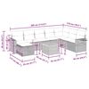 vidaXL 9 pcs conjunto sofás p/ jardim com almofadões vime PE cinzento