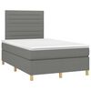 vidaXL Cama boxspring com colch&atilde;o 120x190 cm tecido cinzento-escuro
