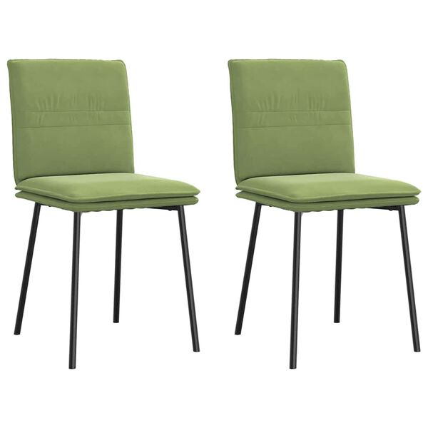 vidaXL Cadeiras de jantar 2 pcs veludo verde-claro