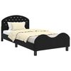 vidaXL Estrutura de Cama Infantil com Cabeceira Preto 90 x 200 cm
