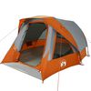 vidaXL Tenda de campismo cabana p/ 4 pessoas imperme&aacute;vel cinza/laranja