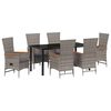 vidaXL Conjunto de Jantar para Jardim 7 unid. Cinzeto
