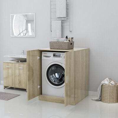 vidaXL Armário para máquina de lavar roupa cor carvalho sonoma