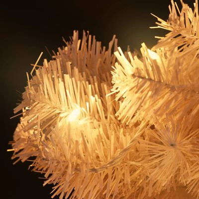vidaXL Árvore de Natal rotativa pré-iluminada + vaso PVC 120 cm branco