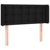 vidaXL Cabeceira de cama c/ abas tecido 93x16x78/88 cm preto