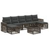 vidaXL Conjunto de Sof&aacute; de Jardim 8 pcs Cinza e Cinza Escuro vime PE