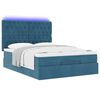vidaXL Estrutura de cama otomana colch&otilde;es 140x200cm veludo azul escuro