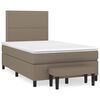 vidaXL Cama boxspring c/ colch&atilde;o 120x190cm tecido castanho-acinzentado
