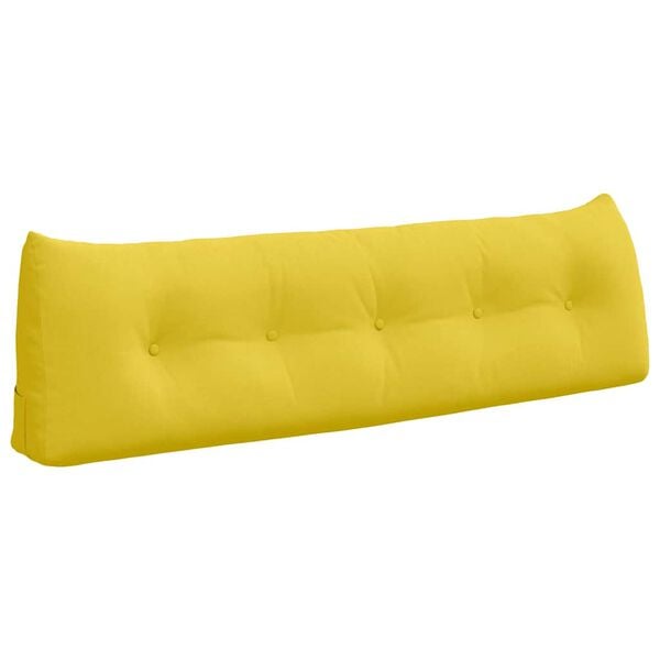 vidaXL Travesseiro para Costas Amarelo Claro 160 x 24 x 50 cm tecido