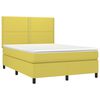 vidaXL Cama box spring c/ colch&atilde;o e LED 140x200 cm tecido verde