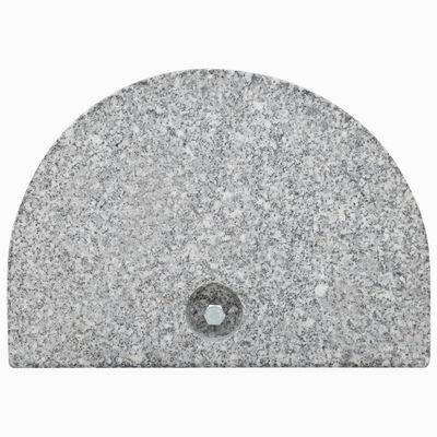 vidaXL Base de guarda-sol semicircular granito 10 kg cinzento