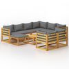 vidaXL 10 pcs conjunto lounge de jardim com almofad&otilde;es ac&aacute;cia maci&ccedil;a